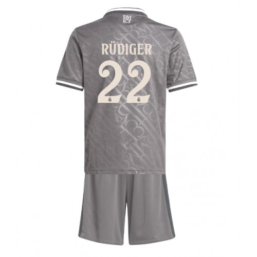 Dětský fotbalový dres Real Madrid Antonio Rudiger #22 2024-25 Třetí Krátký Rukáv (+ trenýrky)